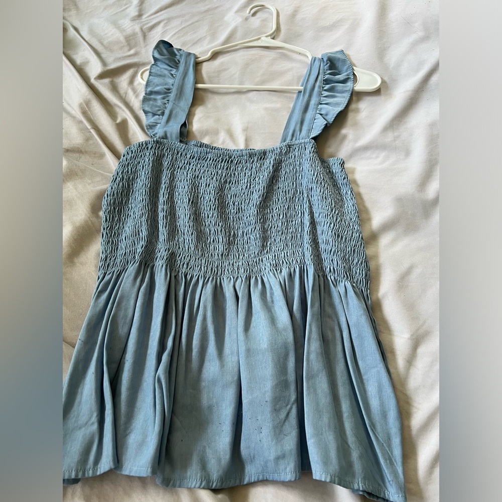 Light Blue Smocked Tank